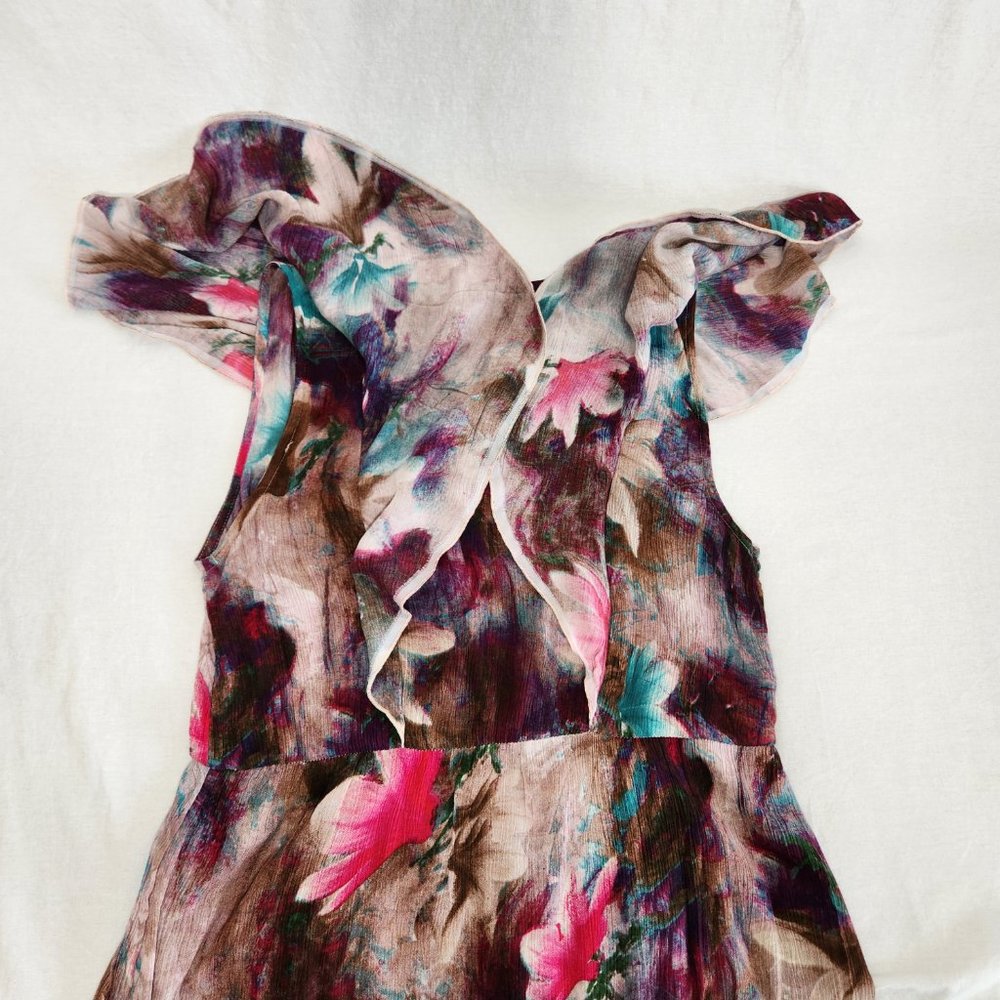 Tall Medium SOFT SURROUNDINGS Italian Dreams Tiered Dark Floral  Maxi Dress. - Picture 10 of 16